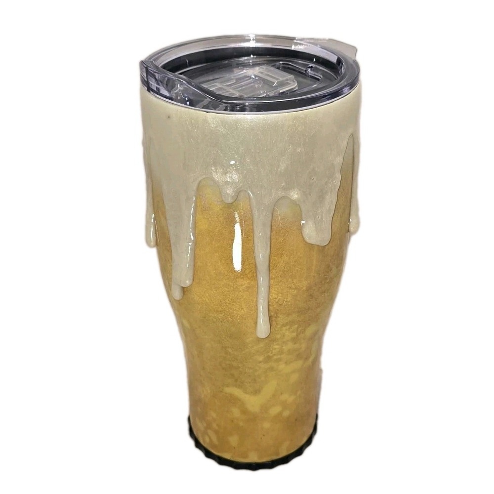 HOGG 30oz Strawbler Tumbler Custom Beer Foam Drip Design Hidden Straw